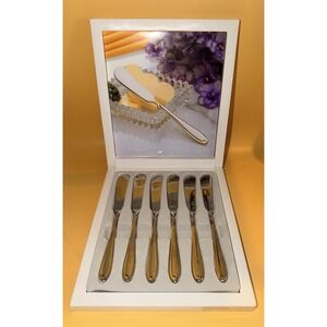 Mikasa Alessandro Butter Spreader Knife 18/8 Stainless Japan Flatware Boxed EUC